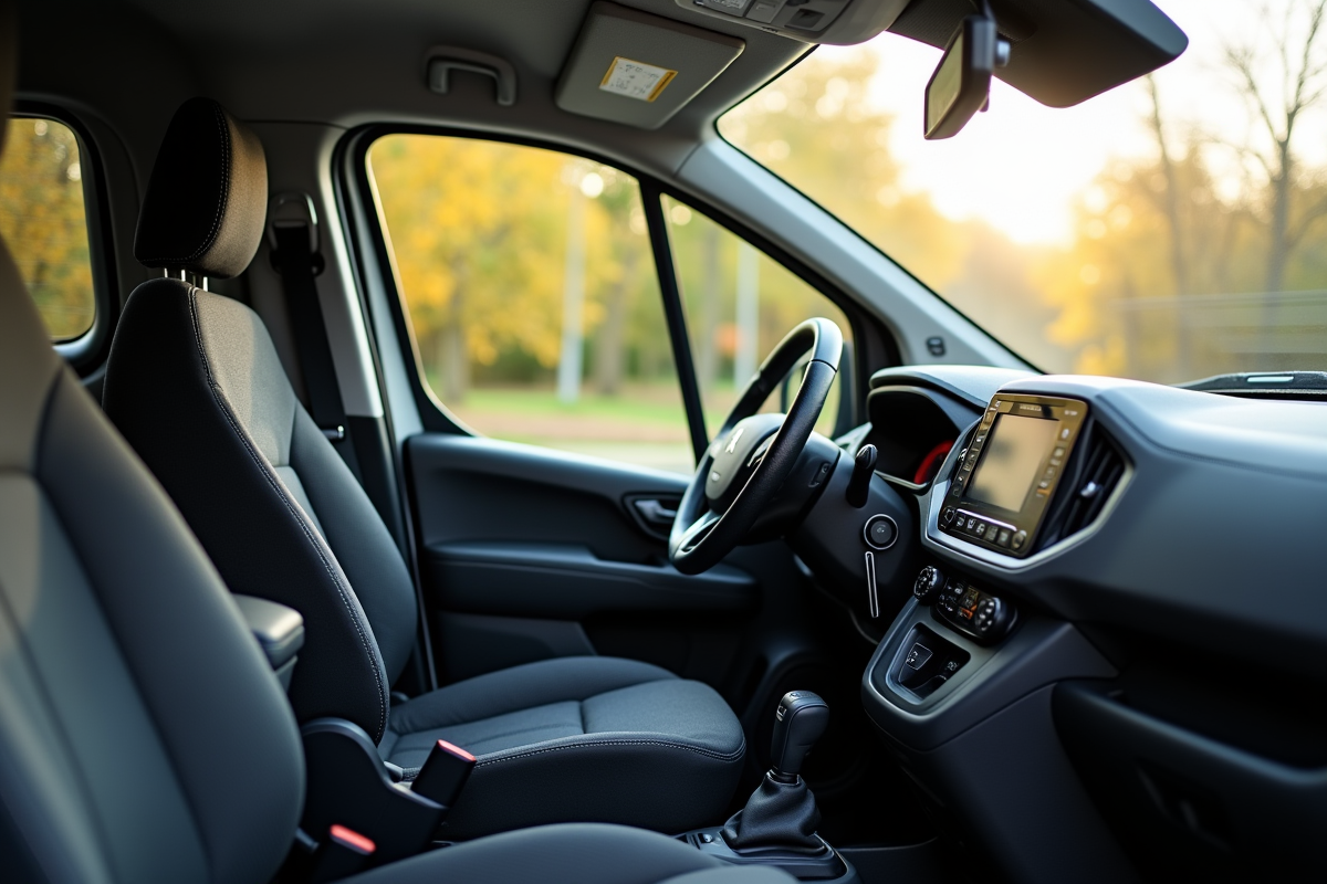 Cabine du conducteur Peugeot Expert avec équipements modernes