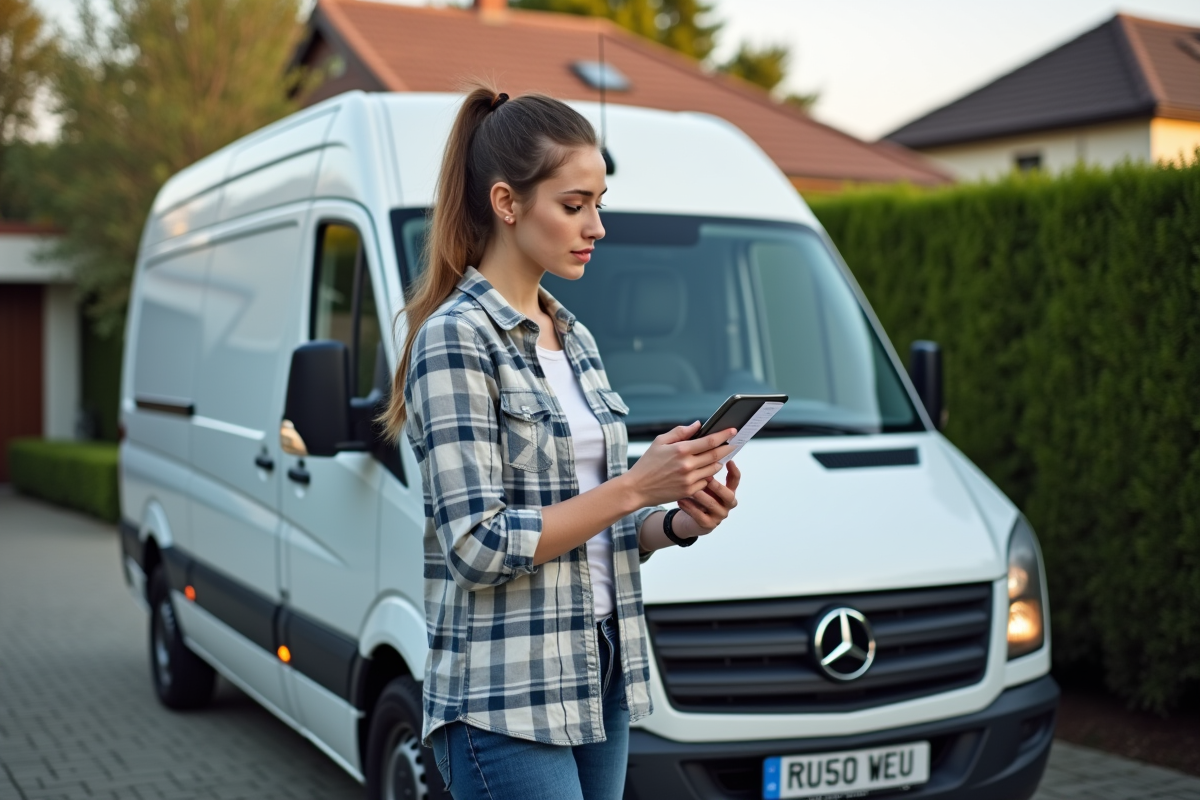 Jeune femme vérifiant une liste à côté d