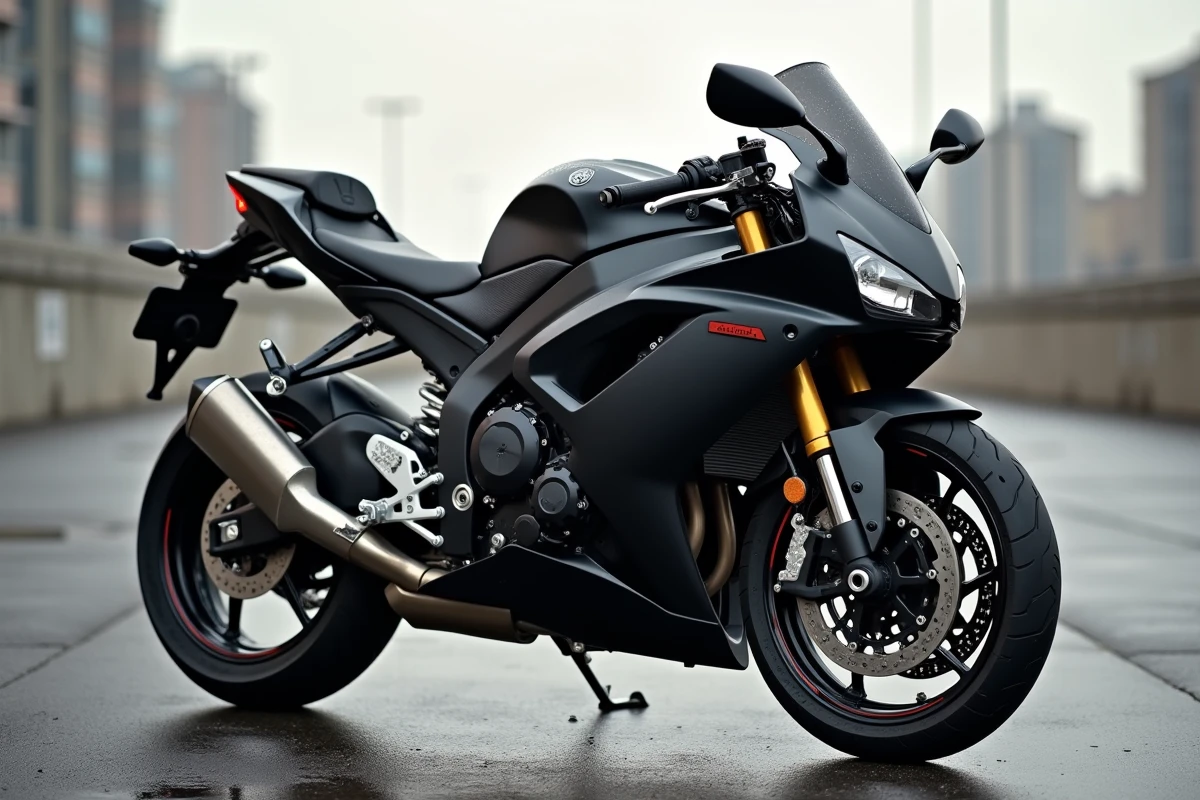 Moto sportive moitié carénage usé moitié covering vinyl neuf illustrant l'impact visuel avant-après sur la revente